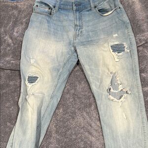 Hollister Blue Skinny Distressed Jeans